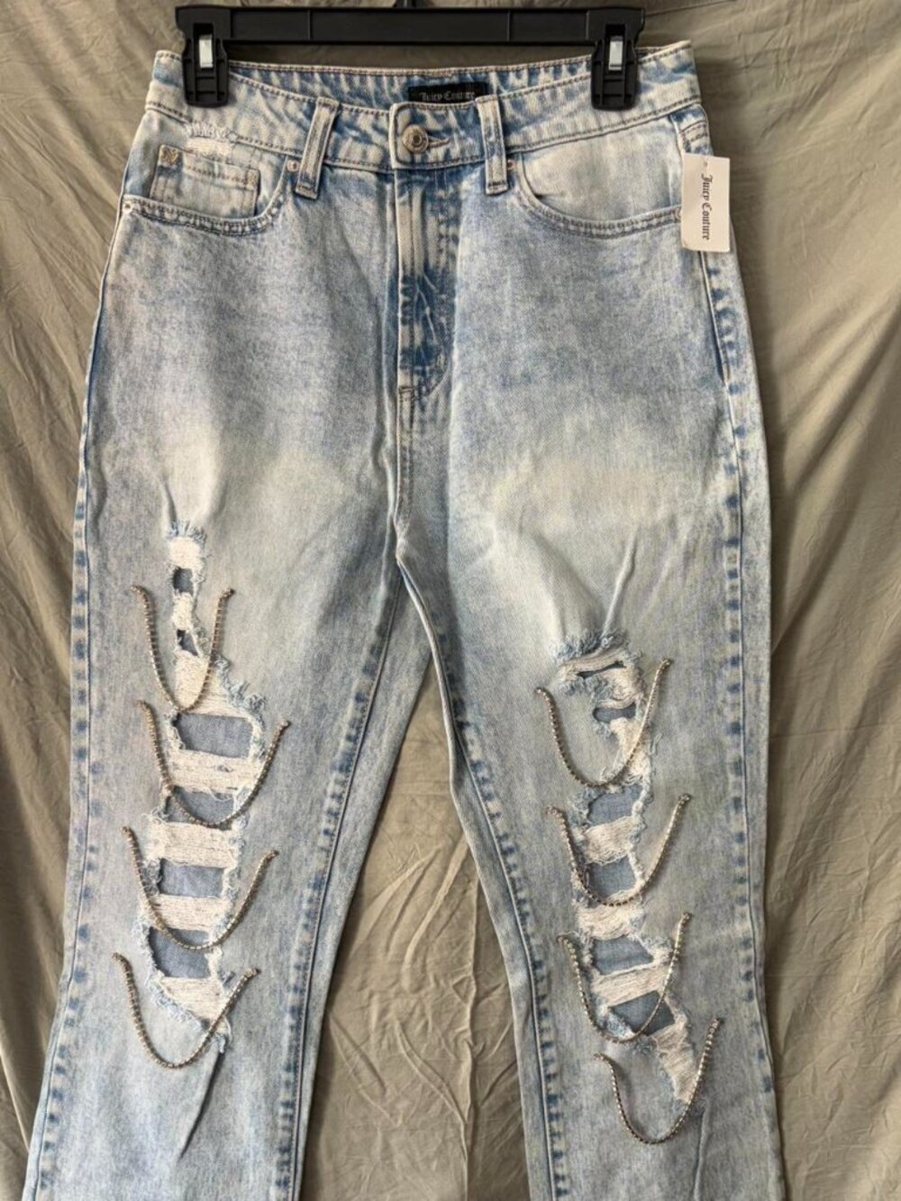 New With Tags! Juicy Couture jeans with bedazzled chain details